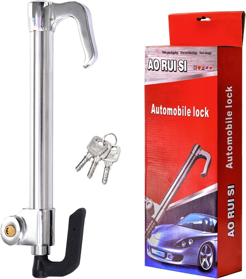 Elsjoy Steering Wheel to Brake Lock with Keys, Anti-Theft Car Locking Device Universal Vehicle Security Lock for Truck, SUV, Van - Image 1